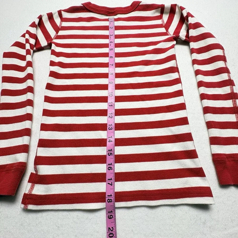 HANNA ANDERSON Girls Stripe‎ Long Sleeve Pullover Shirt Sz 10 Red White 28-11